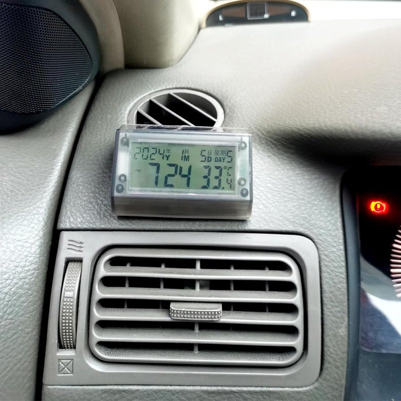 Timloon Smart Car Dashboard Clock with Auto Night Backlight, Solar-Powered, Temperature, 12/24 Hour Format Time, Calendar for Car Truck - Image 4